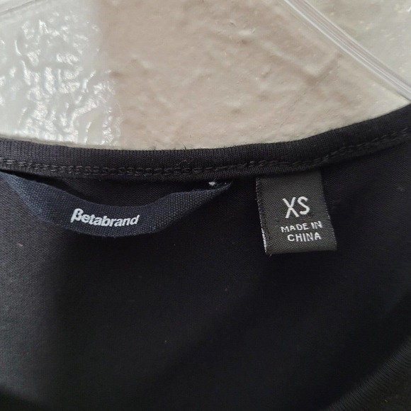 Betabrand Sweatshirt Travel Dress XS Black Long Sleeve Draped Pockets Stretch - Picture 4 of 6